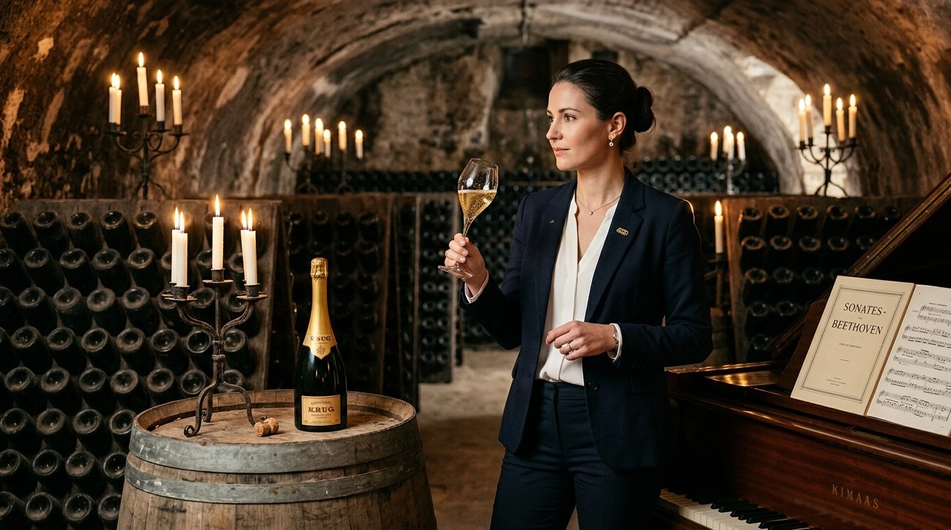 Julie Cavil: șampania Krug este muzică într-un pahar